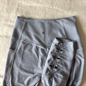 Athleta Leggings Womens M Blue Cobra Tight Compression Pull On Athleisure Gym